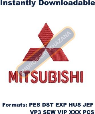 Mitsubishi car logo Embroidery design
